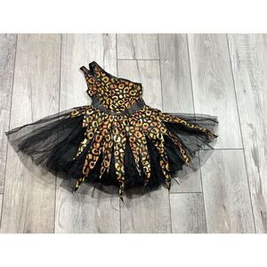 Leopard cheetah cave girl dress Halloween costume size 4-6